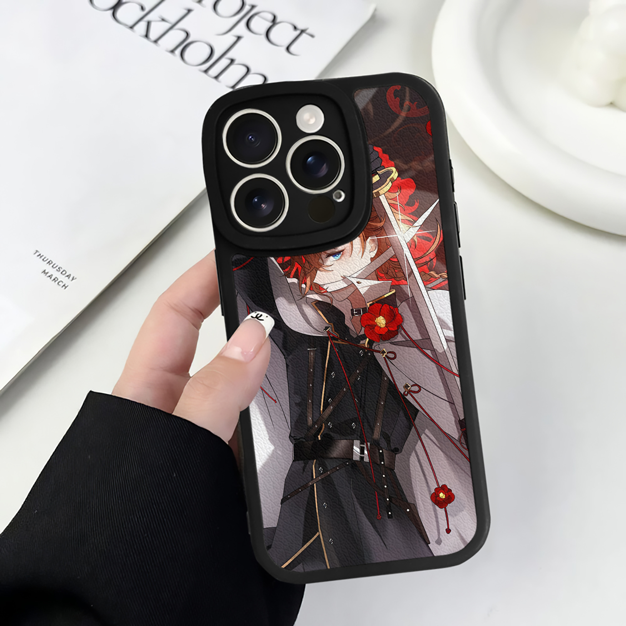 （画像用） 文豪ストレイドッグス Bungo Stray Dogs 【iPhone 16シリーズ対応】シリコンスマホケース（レザー調） 材質：シリコン